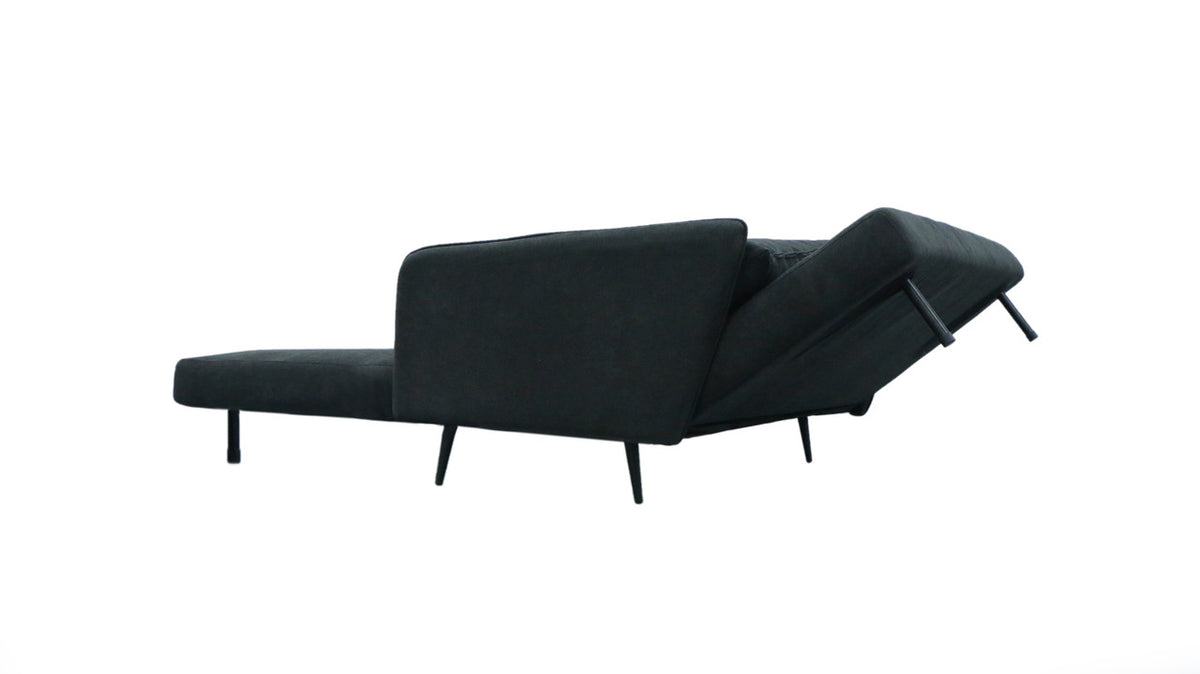 Lawson Black 61"W Fabric Convertible Sleeper Loveseat