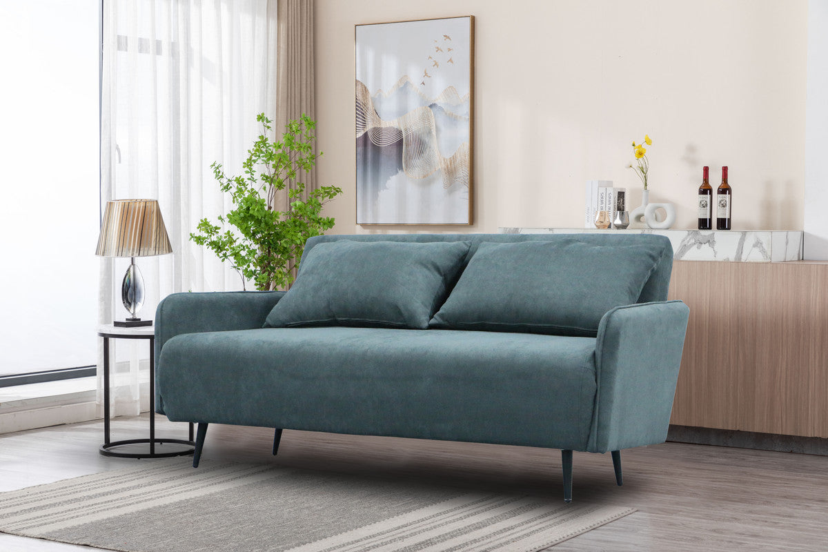 Lawson Gray 61"W Fabric Convertible Sleeper Loveseat
