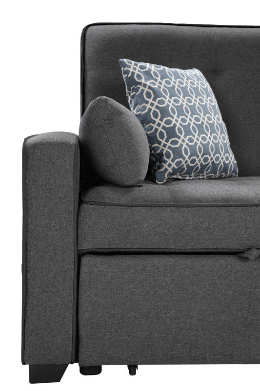 Cody Gray 70"W Linen Sleeper Sofa