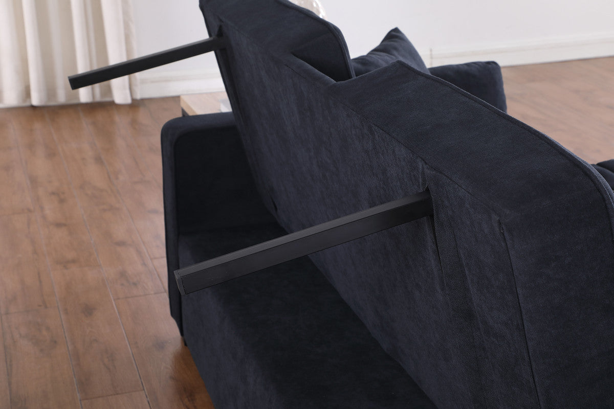 Cody II Dark Gray 70"W Woven Fabric Convertible Sleeper Loveseat