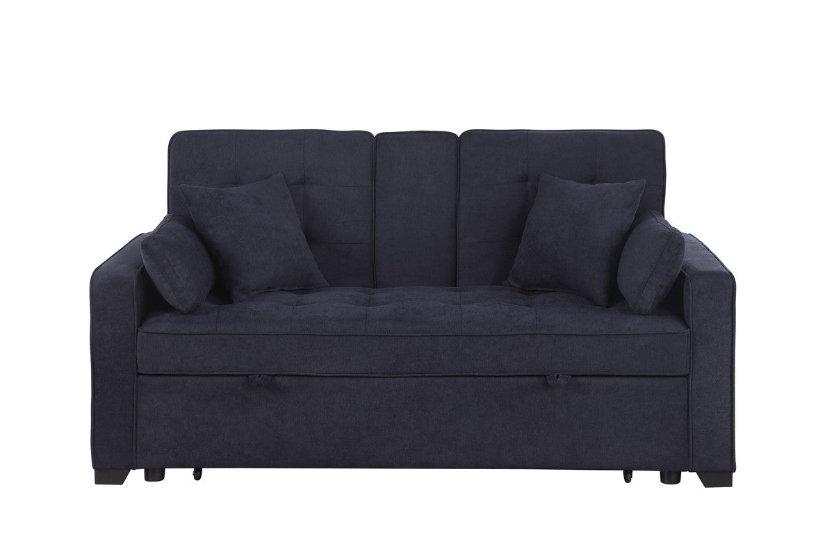 Cody II Dark Gray 70"W Woven Fabric Convertible Sleeper Loveseat