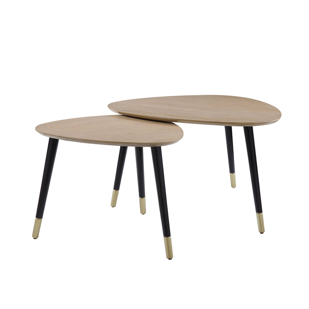 Allison Natural/Black Nesting Table Set