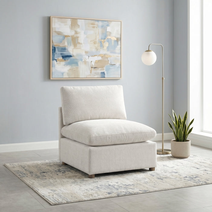 Annex Beige Armless Chair