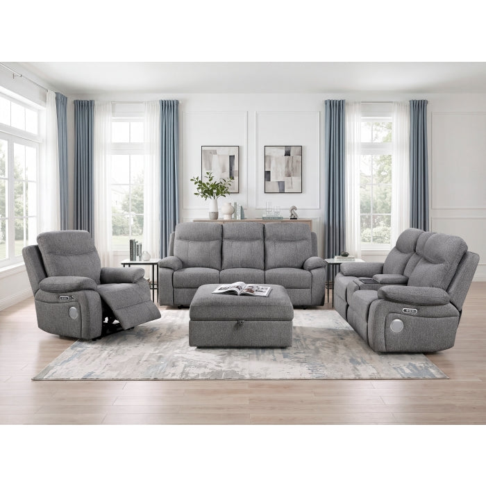 Centric Gray Storage Ottoman