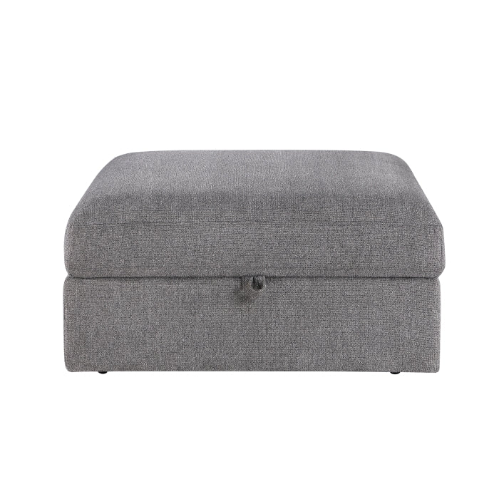 Centric Gray Storage Ottoman