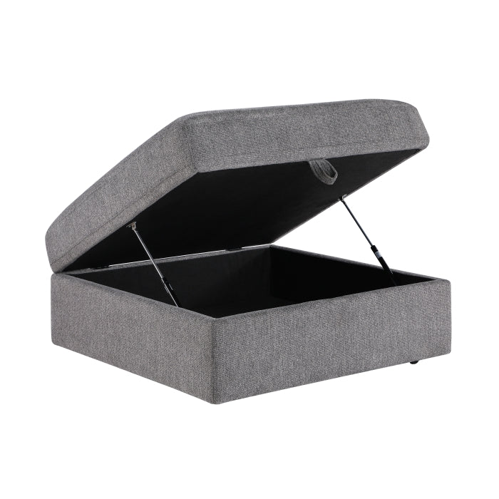 Centric Gray Storage Ottoman