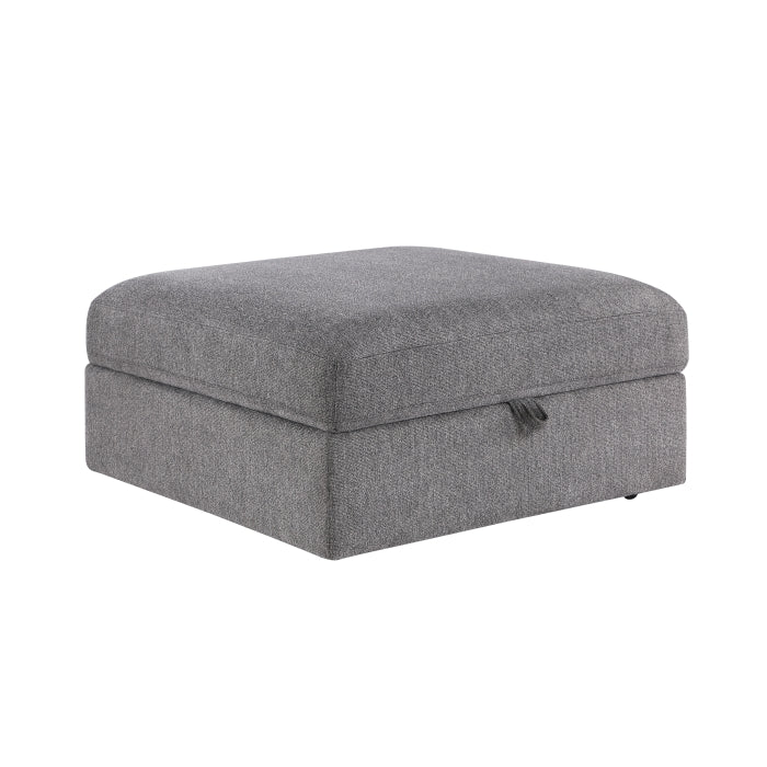 Centric Gray Storage Ottoman