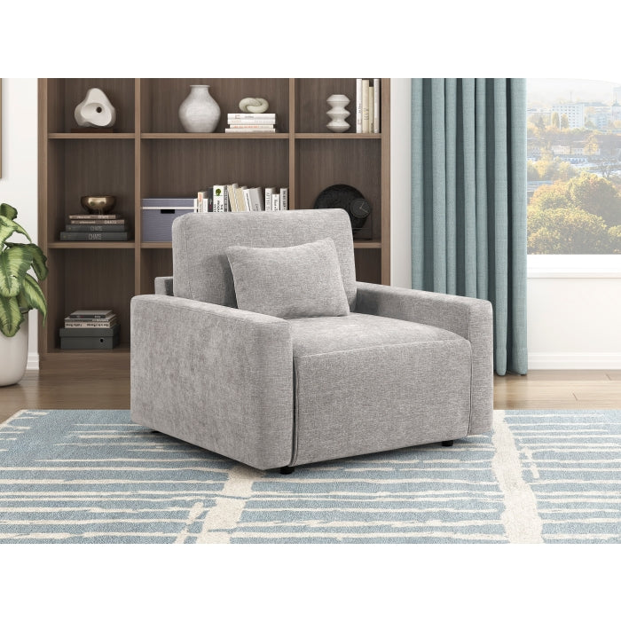 Cumulus Gray Convertible Sleeper Chair With Charging Ports