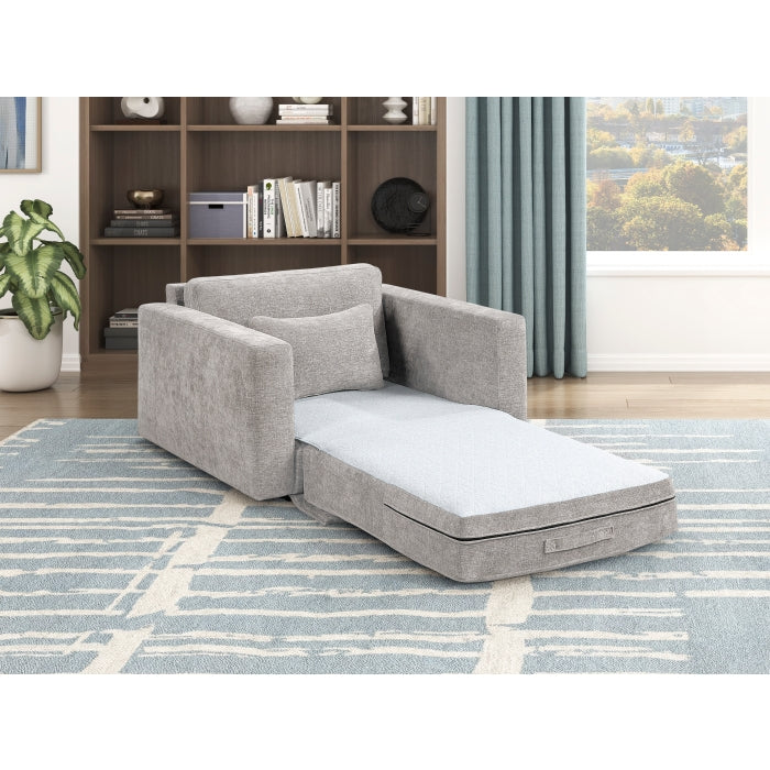 Cumulus Gray Convertible Sleeper Chair With Charging Ports
