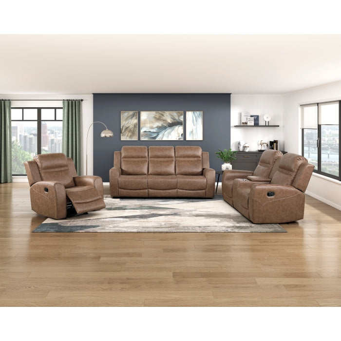 Hearth Brown Double Reclining Sofa