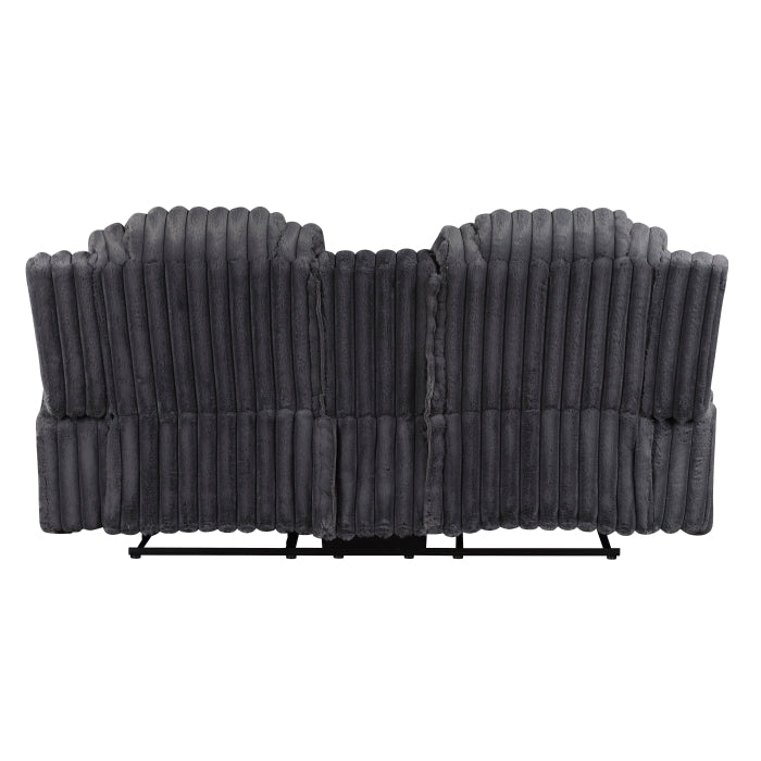 Phyllis Black Double Reclining Loveseat With Center Console And Cup Holders