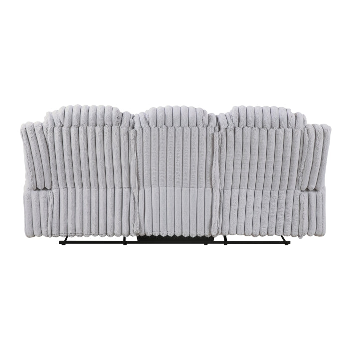 Phyllis White Double Reclining Sofa With Cup Holders