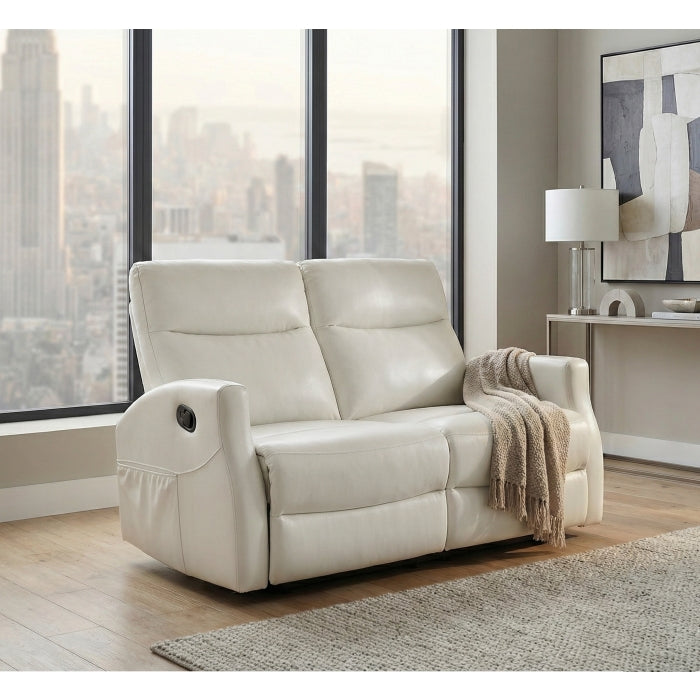 Heisley White Double Reclining Loveseat