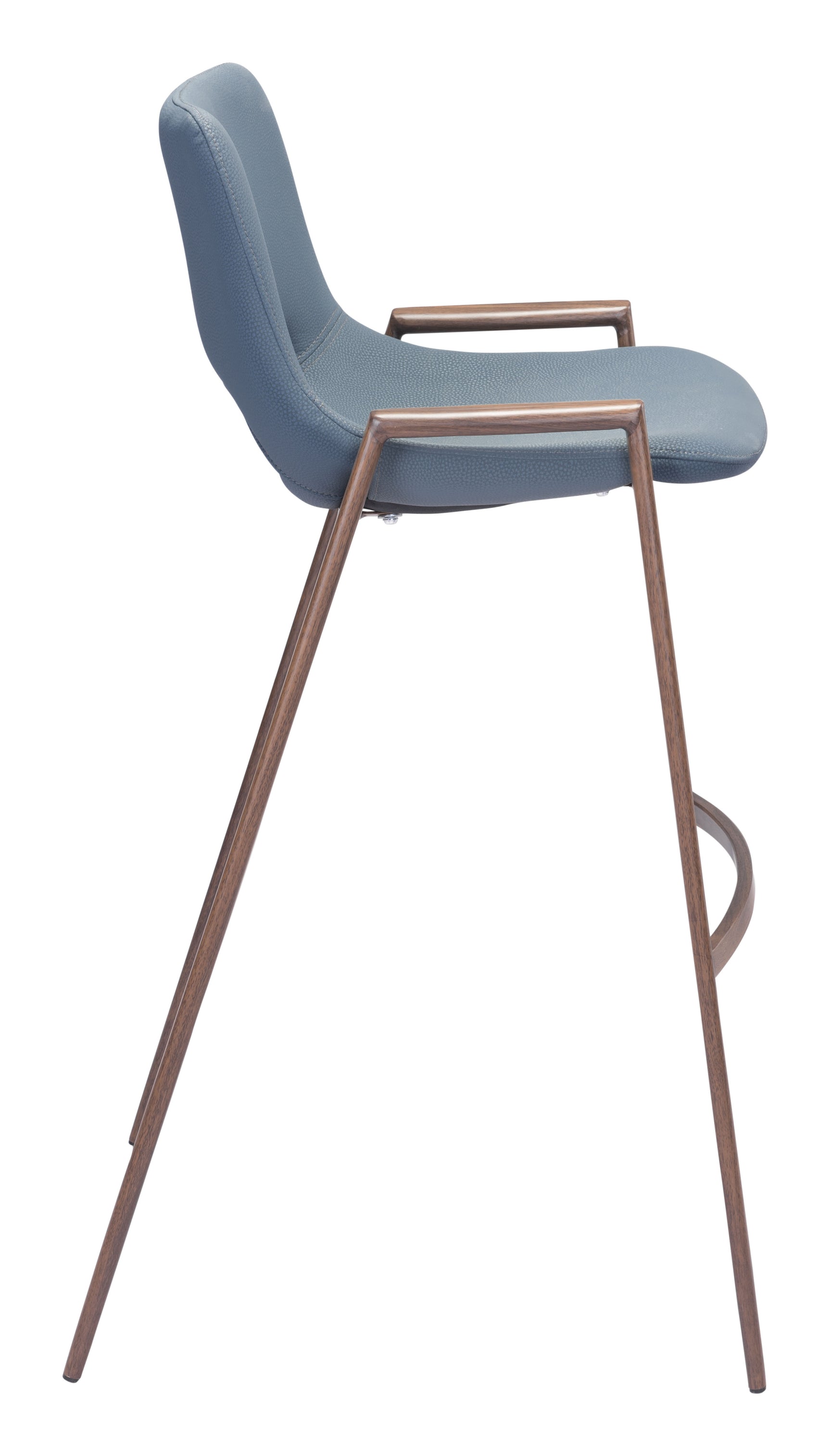 Desi Azure Gray & Walnut Barstool (Set of 2)