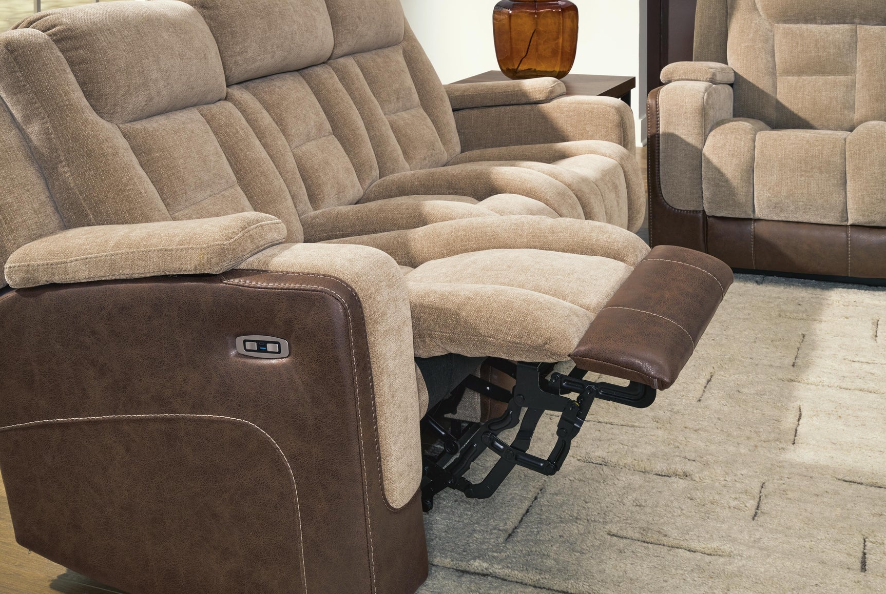 Mixed Motion Brownstone Power Reclining Sofa