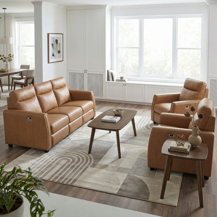 Equinox Brown Power Reclining Chair With Rounded Track Arms