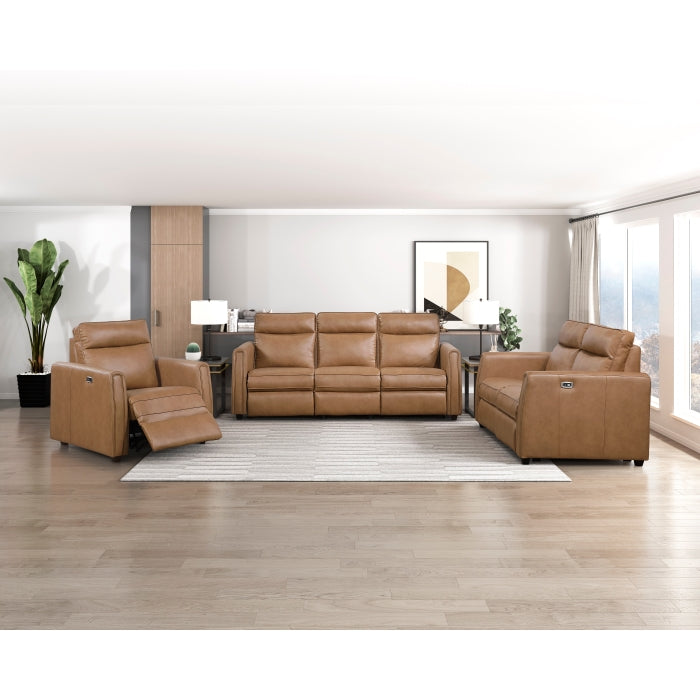 Equinox Brown Power Reclining Chair With Rounded Track Arms
