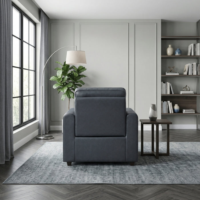 Equinox Gray Power Reclining Chair With Rounded Track Arms