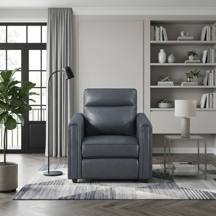 Equinox Gray Power Reclining Chair With Rounded Track Arms