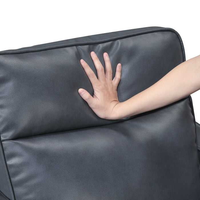 Equinox Gray Power Reclining Chair With Rounded Track Arms