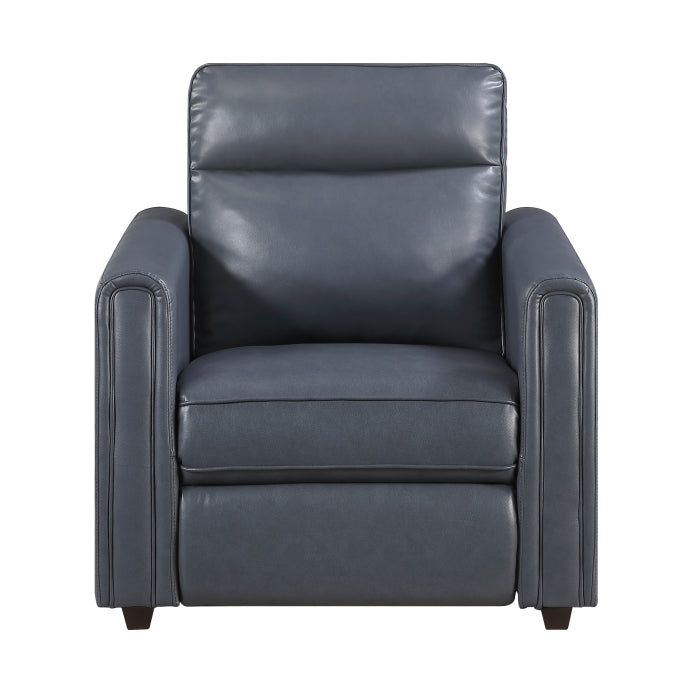 Equinox Gray Power Reclining Chair With Rounded Track Arms