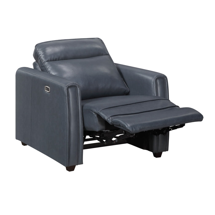 Equinox Gray Power Reclining Chair With Rounded Track Arms