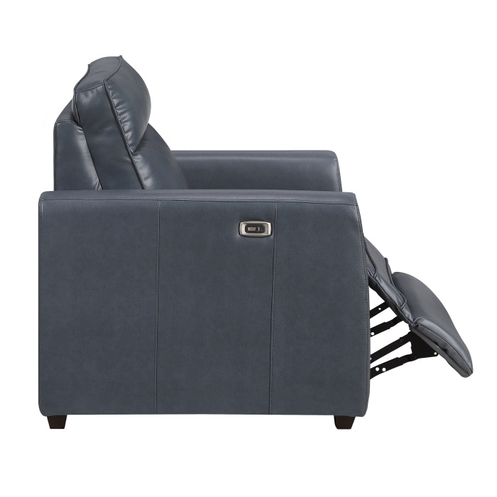 Equinox Gray Power Reclining Chair With Rounded Track Arms