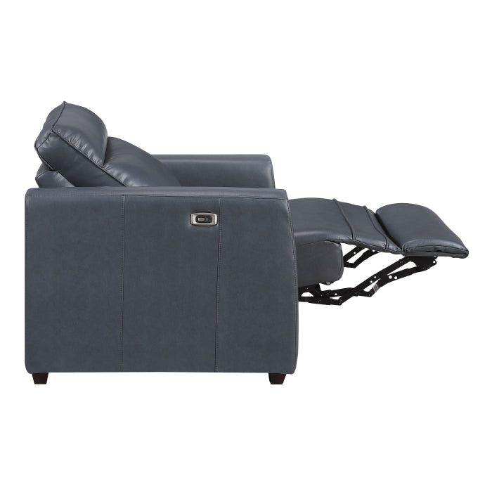 Equinox Gray Power Reclining Chair With Rounded Track Arms