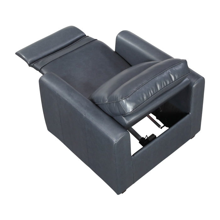 Equinox Gray Power Reclining Chair With Rounded Track Arms