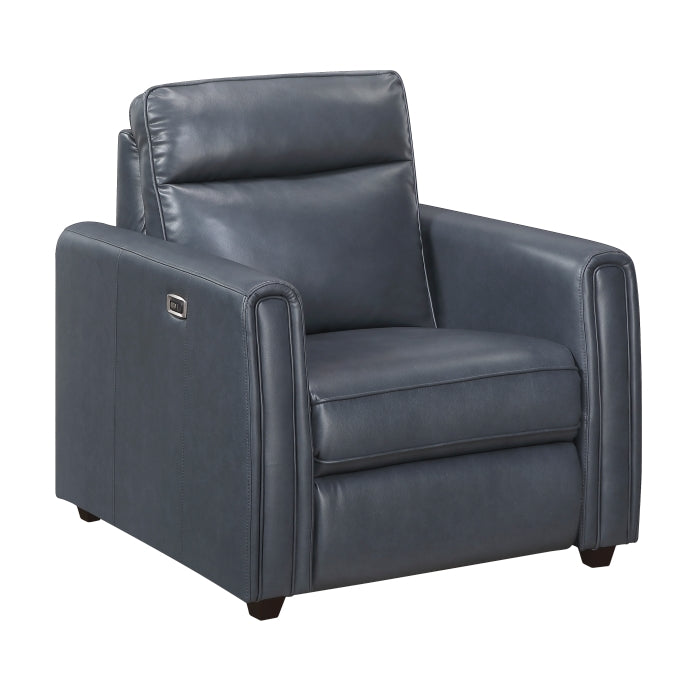 Equinox Gray Power Reclining Chair With Rounded Track Arms