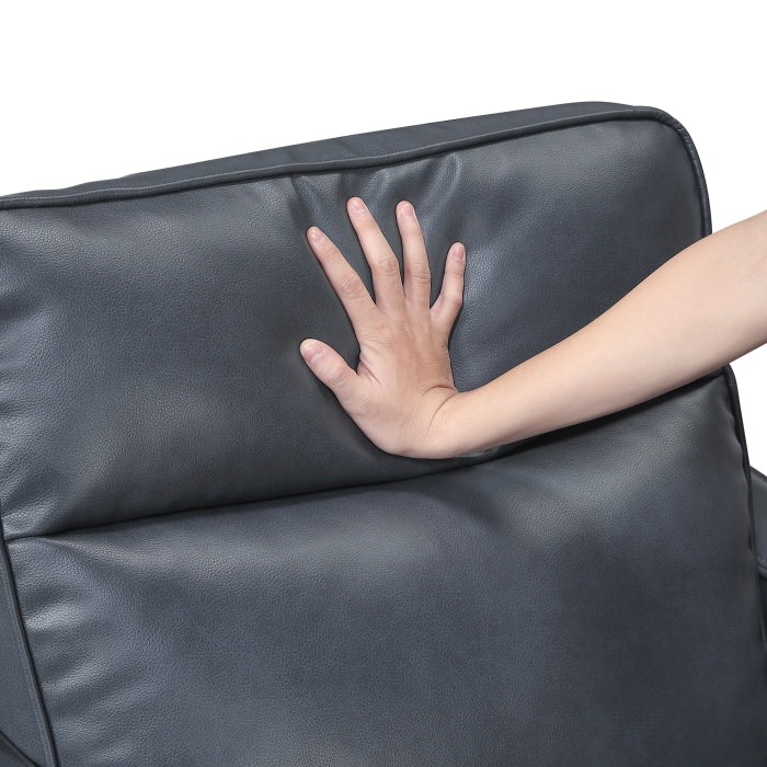 Equinox Gray Power Reclining Chair With Curved Track Arms