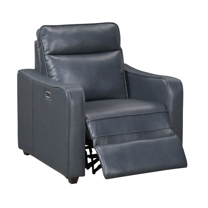 Equinox Gray Power Reclining Chair With Curved Track Arms