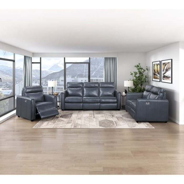 Equinox Gray Power Reclining Chair With Rounded Track Arms