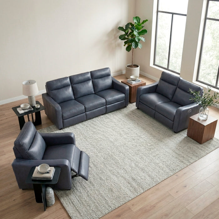 Equinox Gray Power Reclining Chair With Curved Track Arms