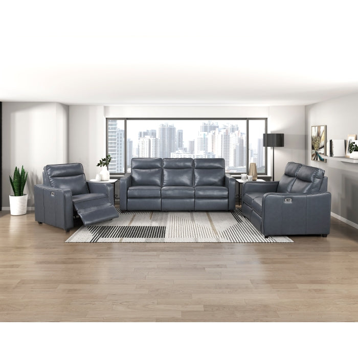 Equinox Gray Power Reclining Chair With Curved Track Arms