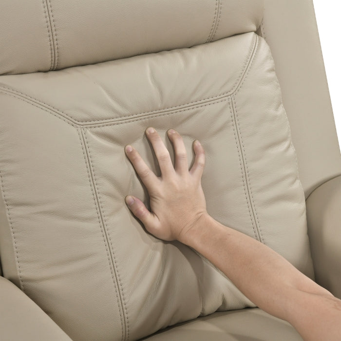 Nest Beige Double Reclining Loveseat With Center Console And Receptacles