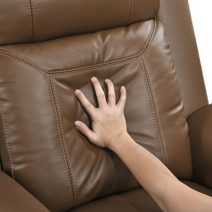 Nest Brown Double Reclining Loveseat With Center Console And Receptacles