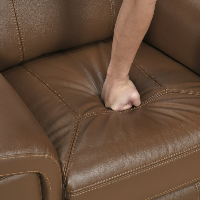 Nest Brown Double Reclining Loveseat With Center Console And Receptacles