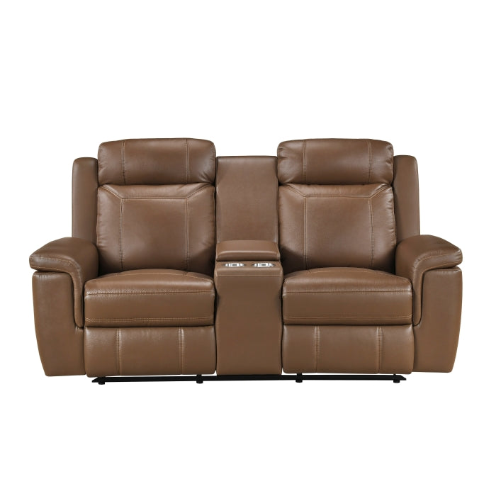 Nest Black Double Reclining Loveseat With Center Console And Receptacles