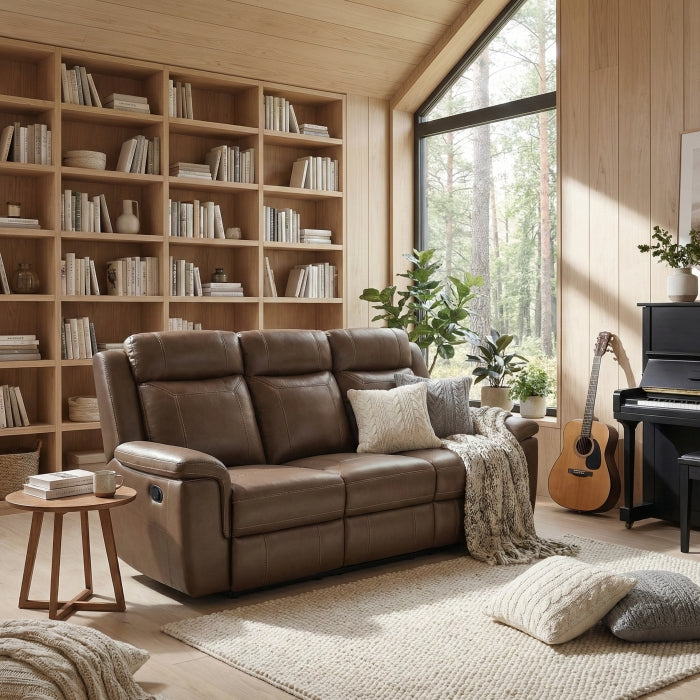 Nest Brown Double Reclining Sofa