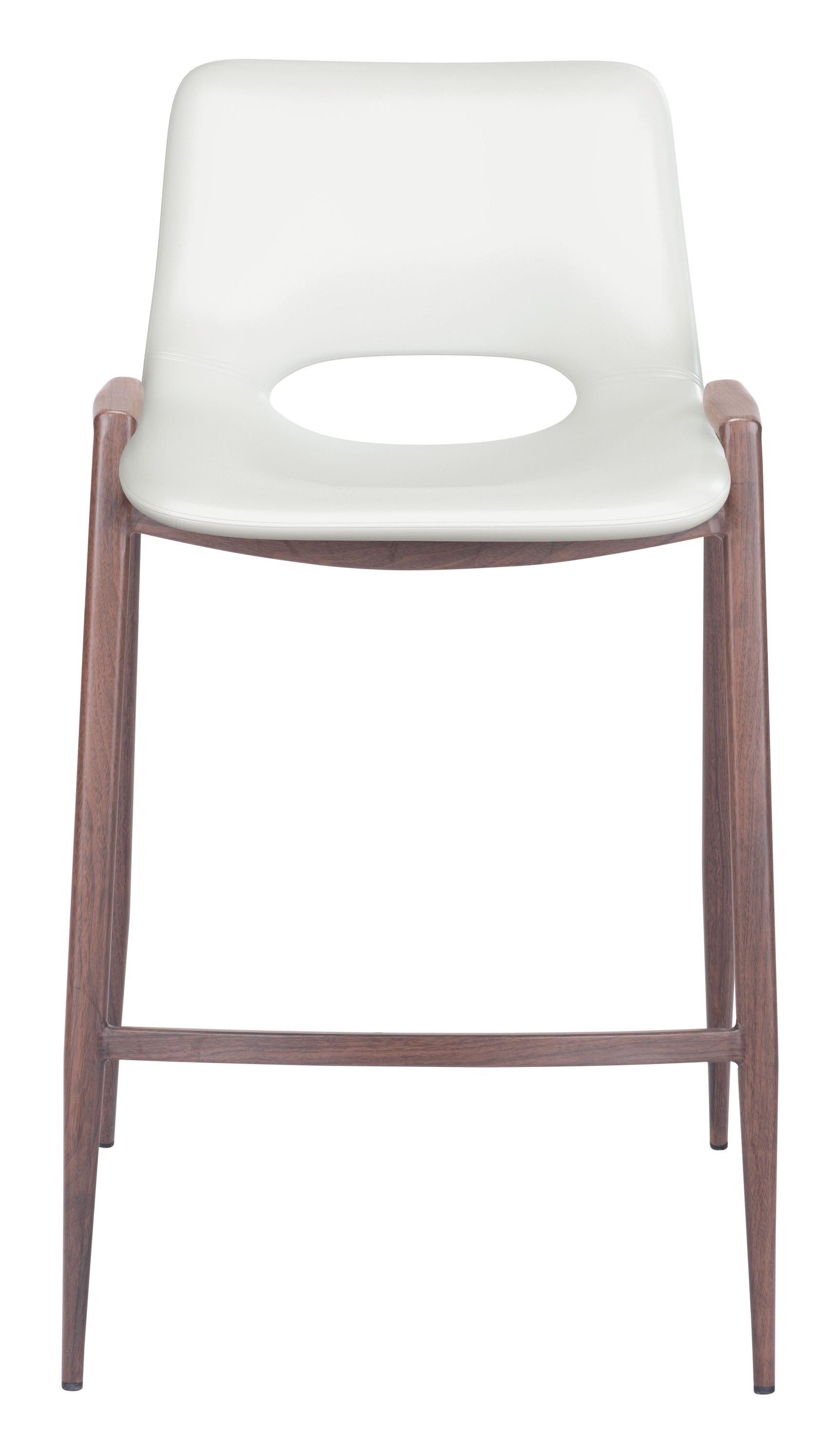 Desi White & Walnut Counter Stool (Set of 2)