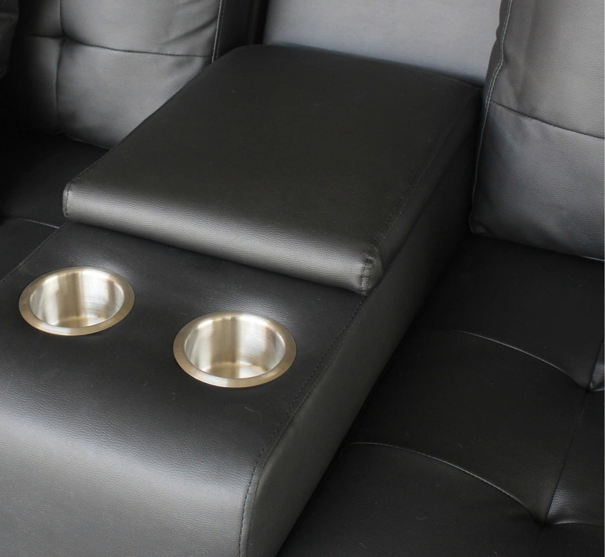Genesis Black PU Leather Sofa & Loveseat Set