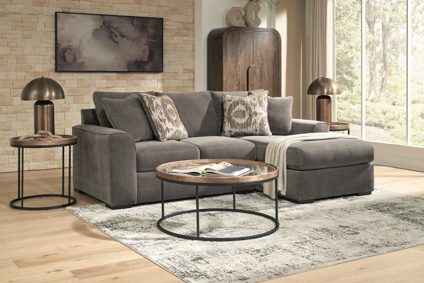 Larson Levee Espresso 2-Piece Sectional RAF Sofa Chaise (Online Special Price)