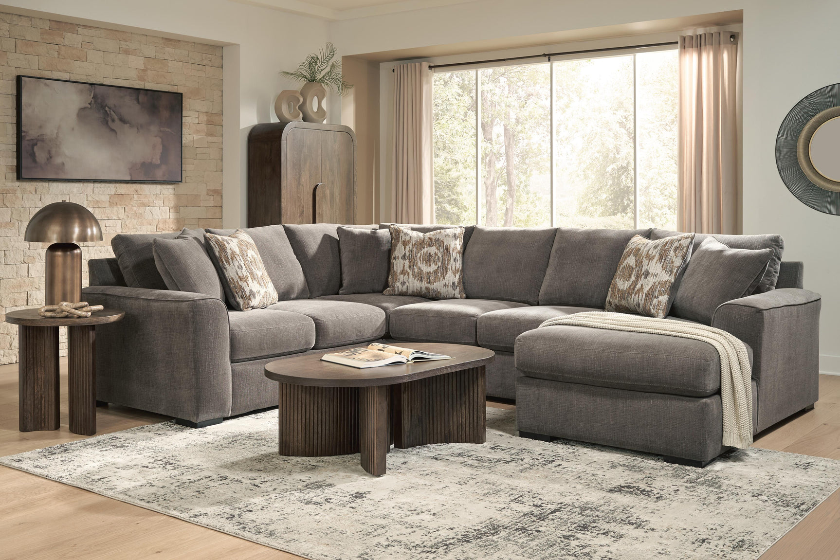 Larson Levee Espresso 3-Piece Sectional w/ RAF Chaise