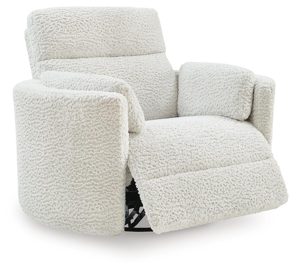 Moonrae Silver Swivel Power Glider Recliner