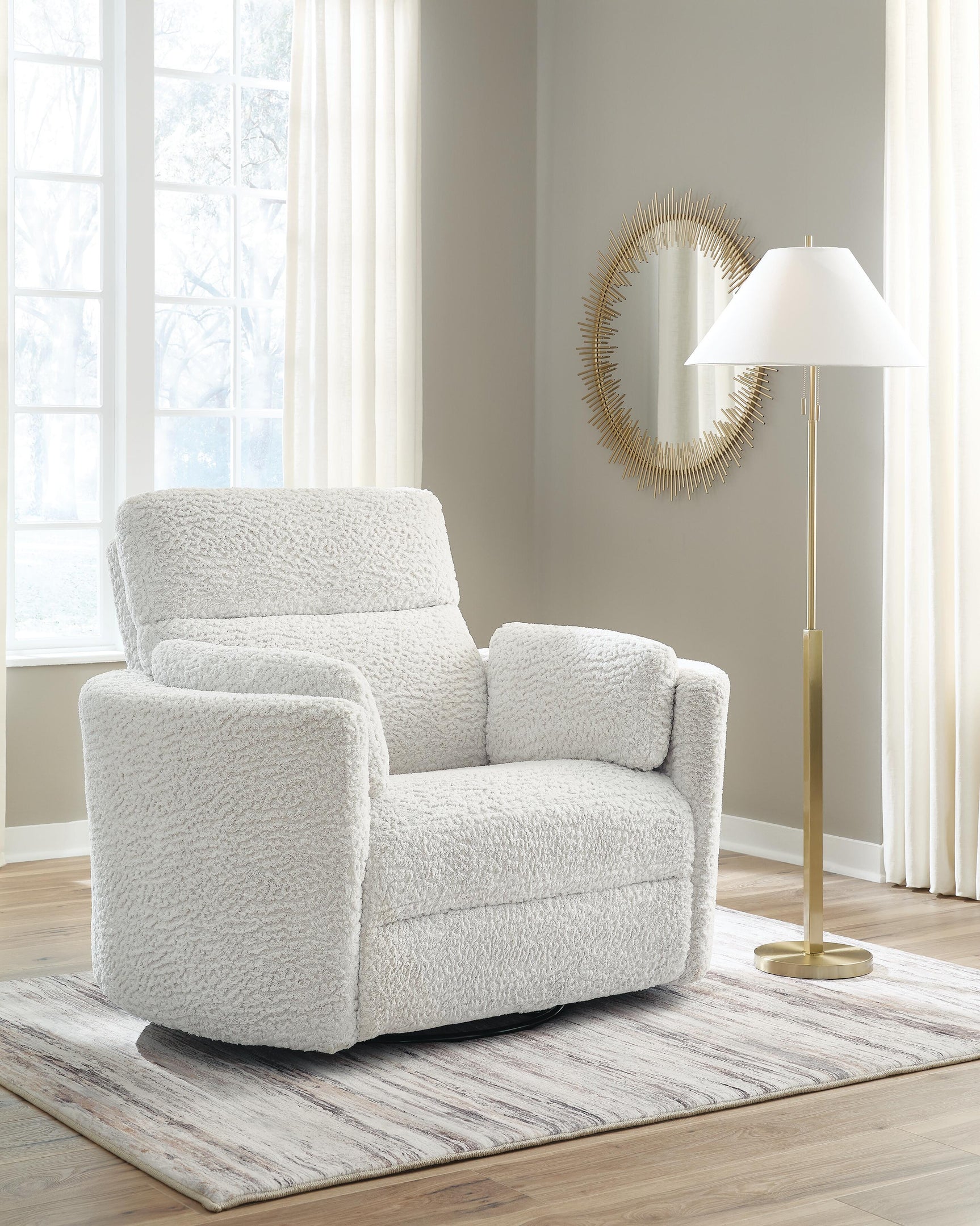 Moonrae Silver Swivel Power Glider Recliner