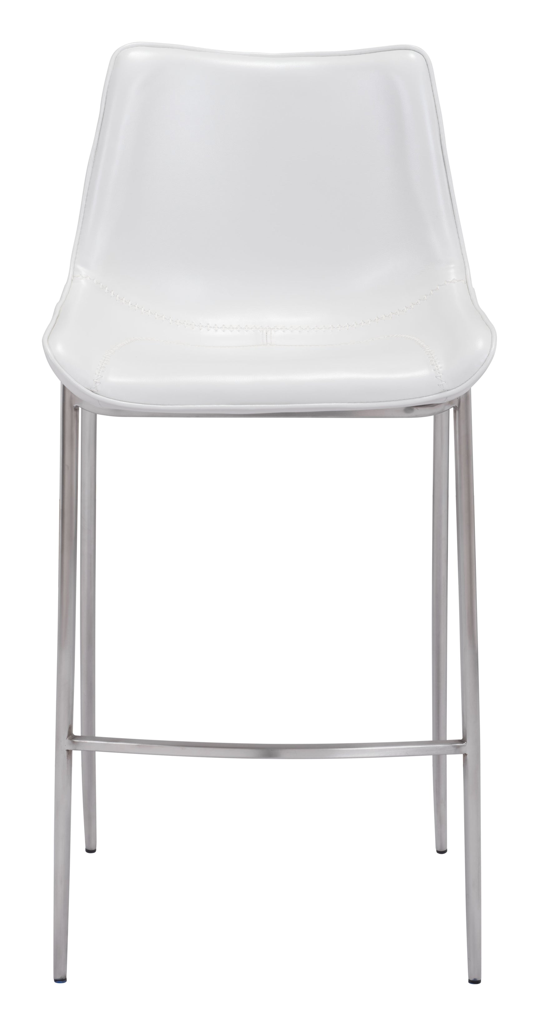 Magnus White & Silver Barstool (Set of 2)