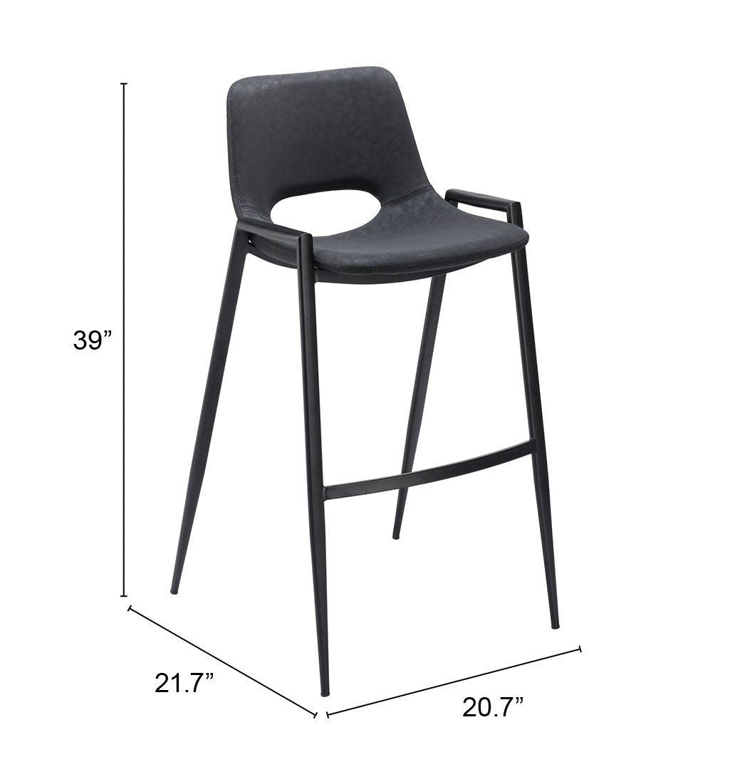 Desi Black Barstool (Set of 2)