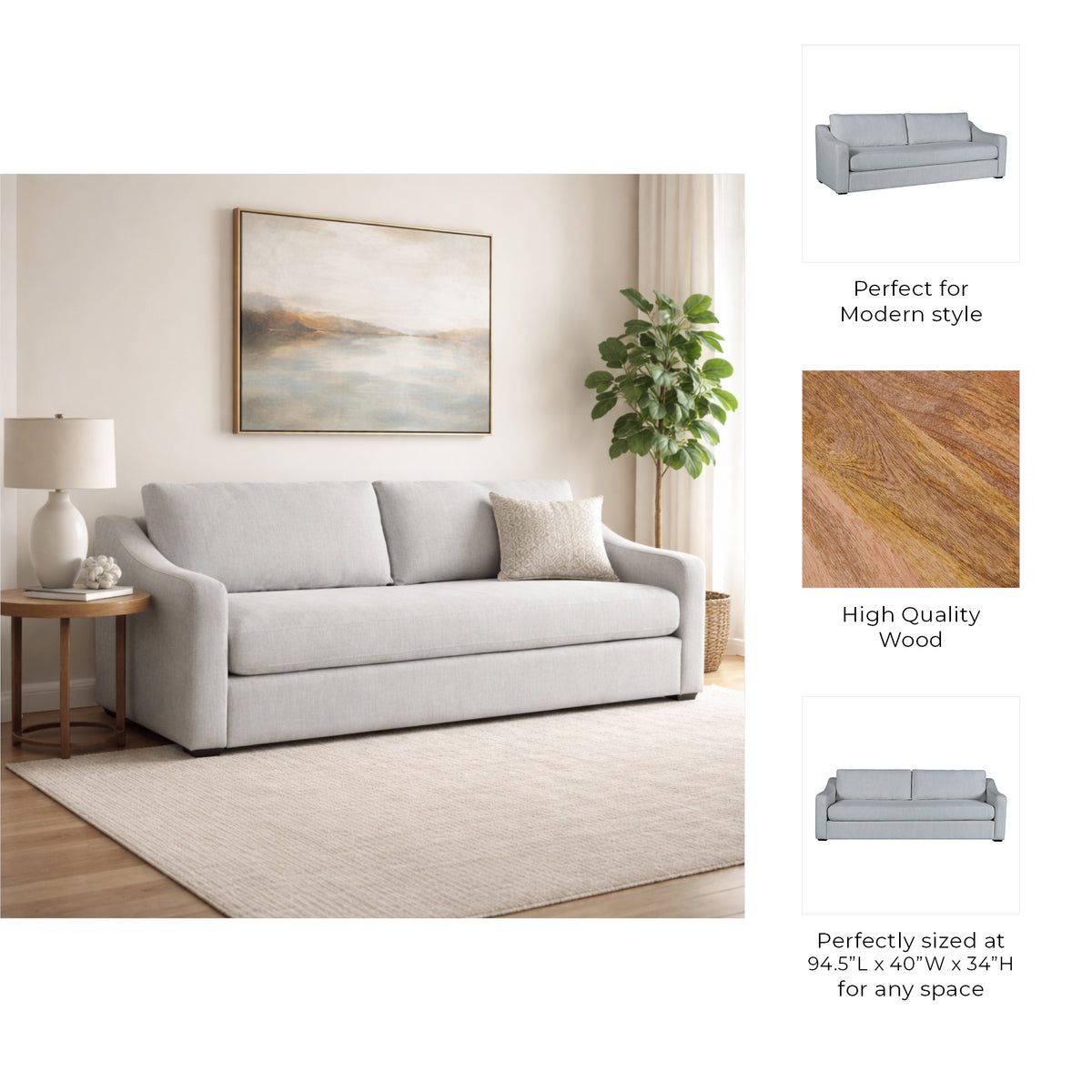 Romanton Gray/White Sofa
