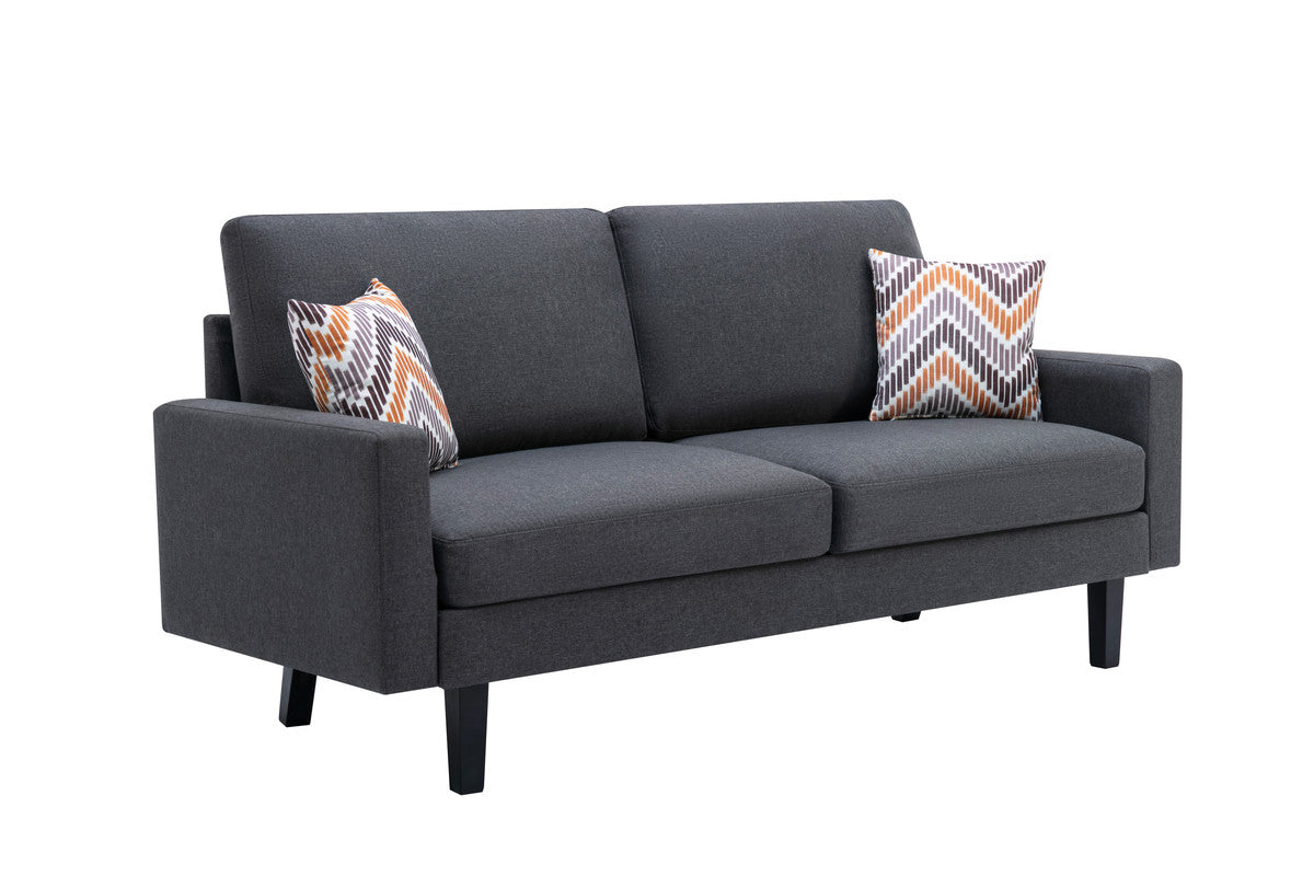 Bahamas Dark Gray 70"W Linen Sofa